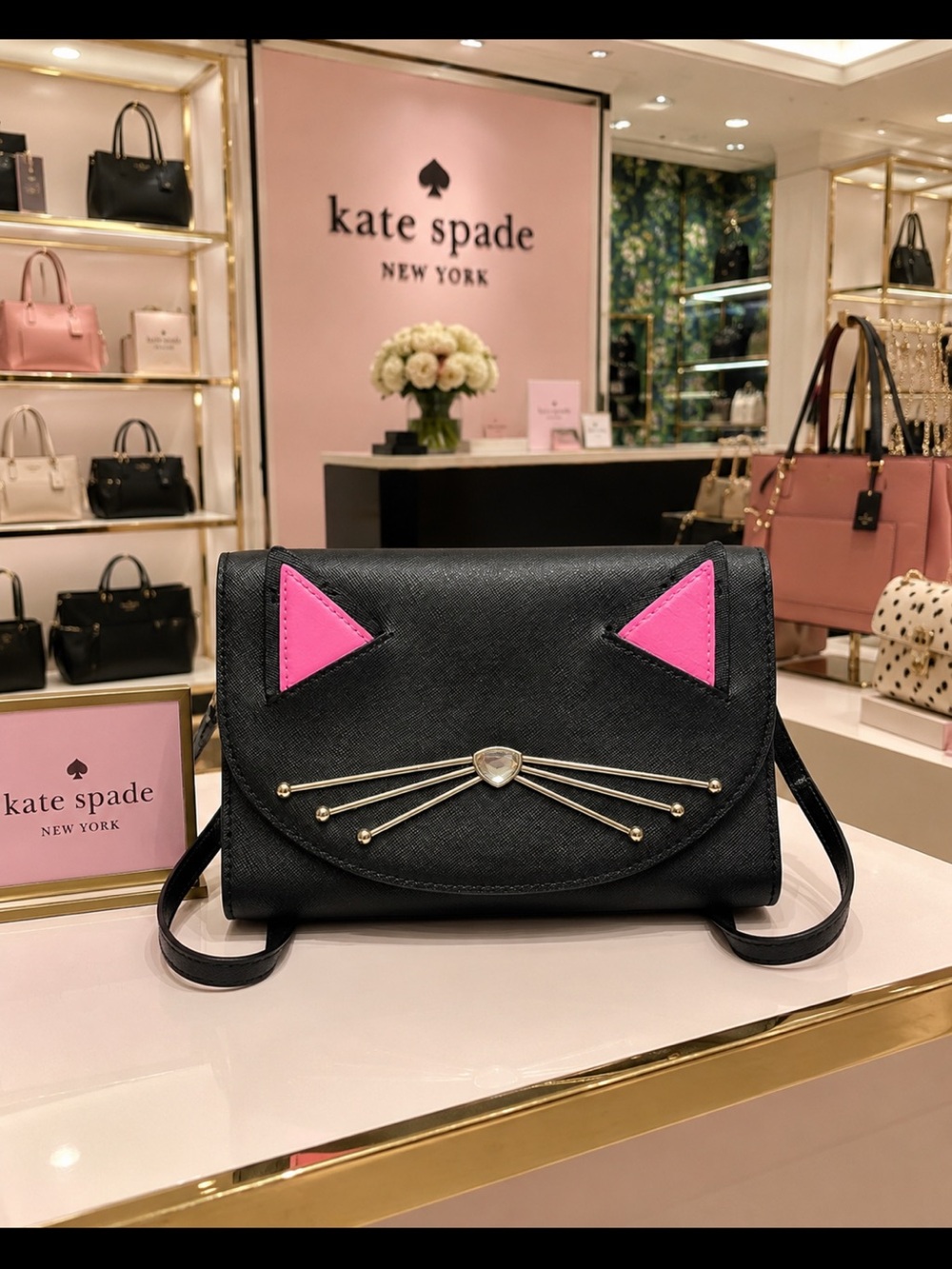 🎀 Kate Spade Jazz Things Up Winni Cat Crossbody Bag EUC